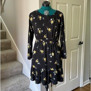 Bixby Stitch Fix, Dress, Black with Yellow Flowers, Size 16 XL